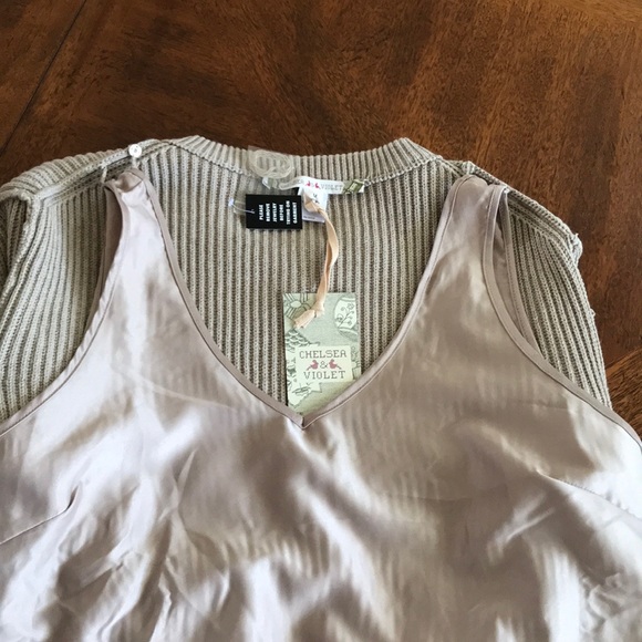 Chelsea & Violet Dresses Chelsea Violet Ribbed Sweater And Slip